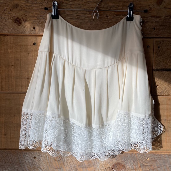Diane Von Furstenburg Belita Silk Lace Ivory Skirt - Picture 5 of 14